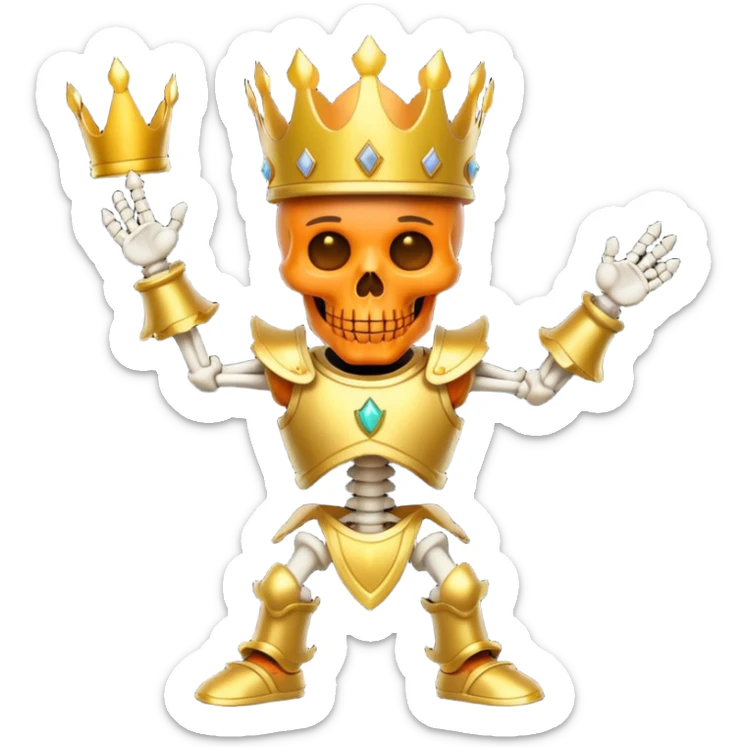 creame un emote de la skin Inferno Skeleton Balvin de fortnite, es naranja la skin sticker