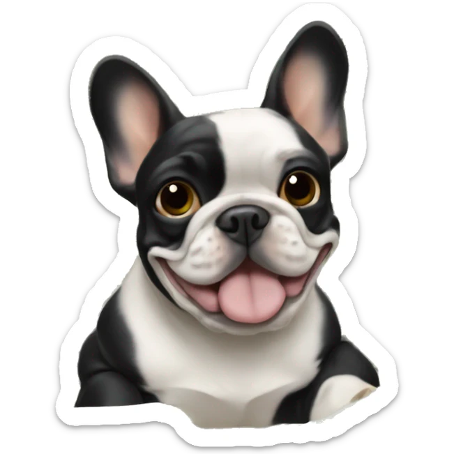 Black-and-tan French bulldog on pile of money  sticker