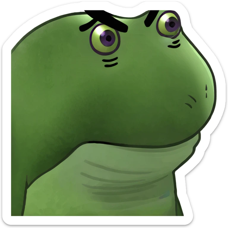 A young Japanese woman with natural white long hair with purple eyes and long eyelashes sticker