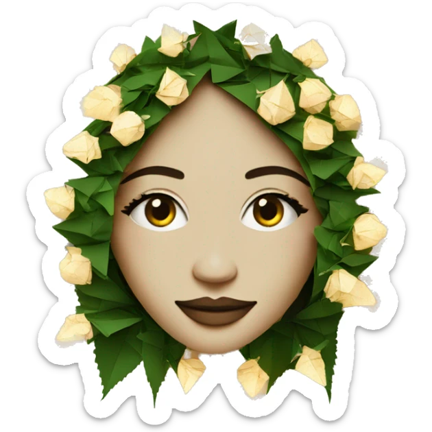  Hemp 420 lady face made of 420 origami newspaper roses hemp leaves lantern fairy lights burning paper and hemp leaves in hair fairy lights sticker