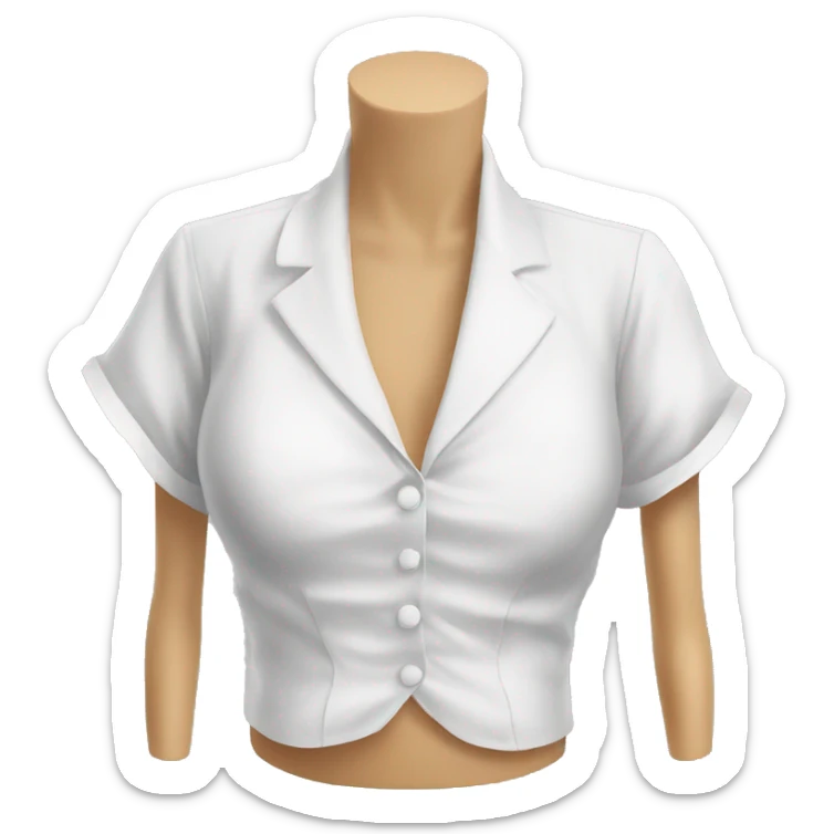 blusa de manga corta blanca de boleros hasta el ombligo sticker