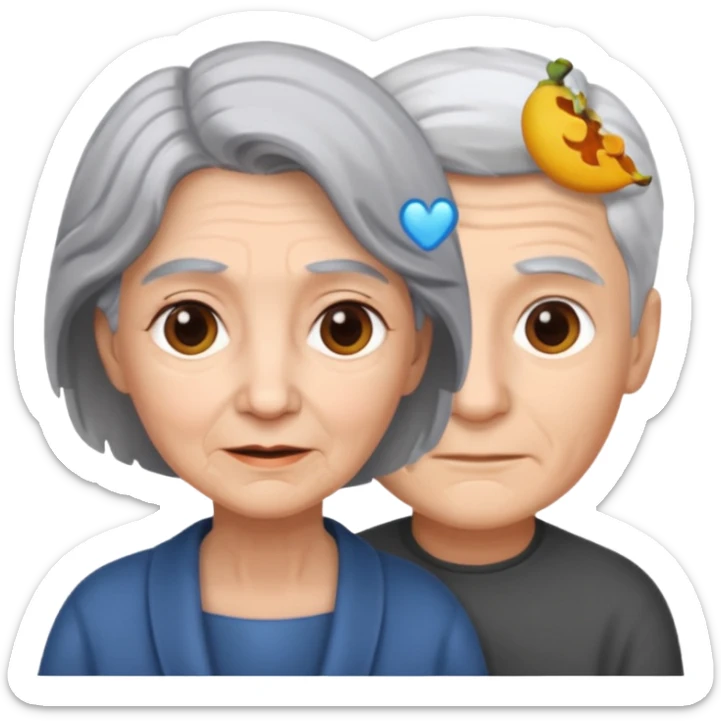 lo mismo que estas haciendo solo coloca alado de la abuela un hombre joven  sticker