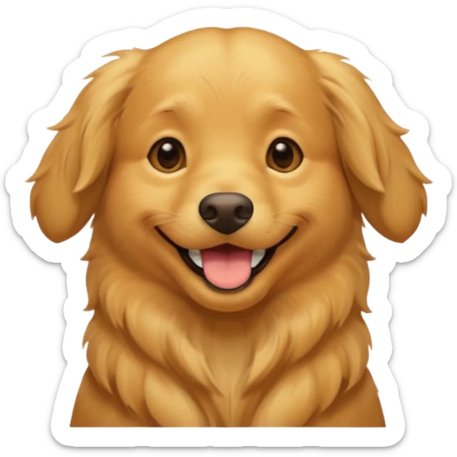 I want an emoji of a goldenretriever who is very happy sticker