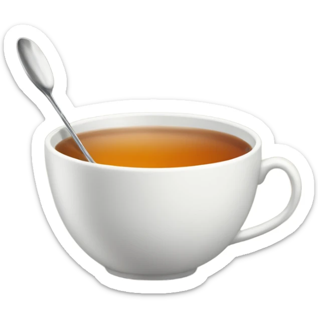 tea cup with stir spoon  sticker