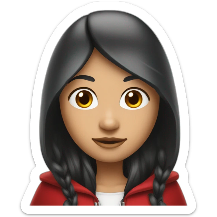 red-ridding-hood-long-straight-black-hair-with-white-streak-hair sticker