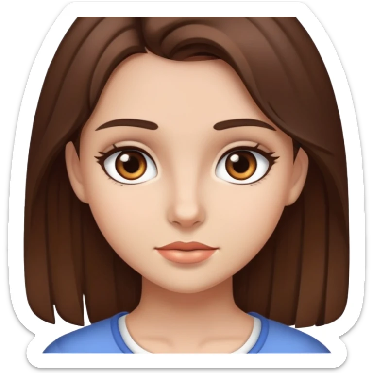 A Girl with Brown hair Dark Brown eyes  sticker