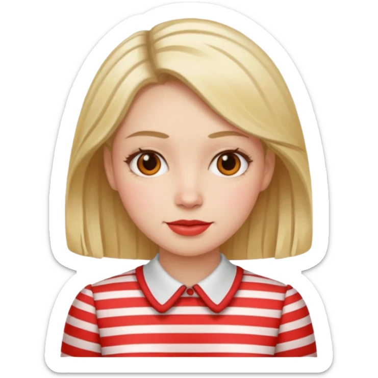 woman with red Striped Shirt not a t shirt sticker