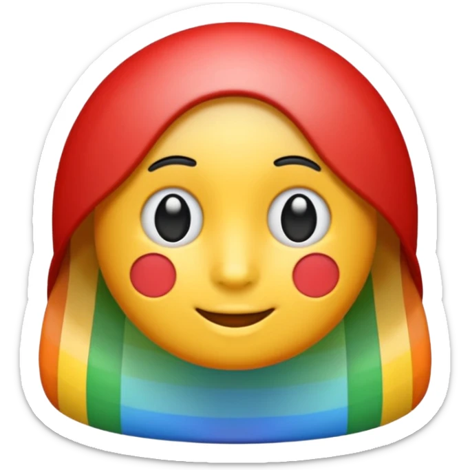 rainbow emoji with stripes in the order and colors of the German flag: black, red, and gold, classic emoji style sticker