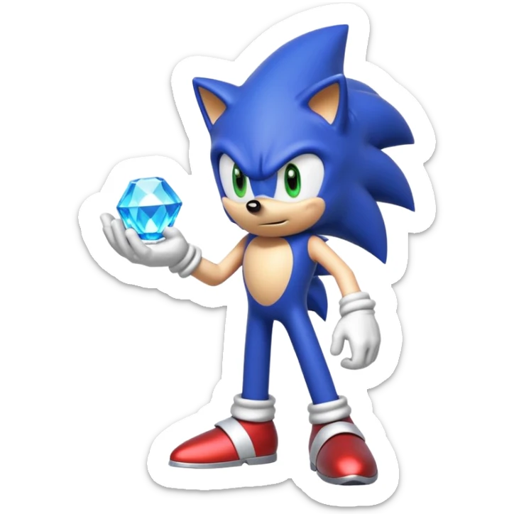 I want Sonic the hedgehog with chaos emeralds with the aura super sayian sticker