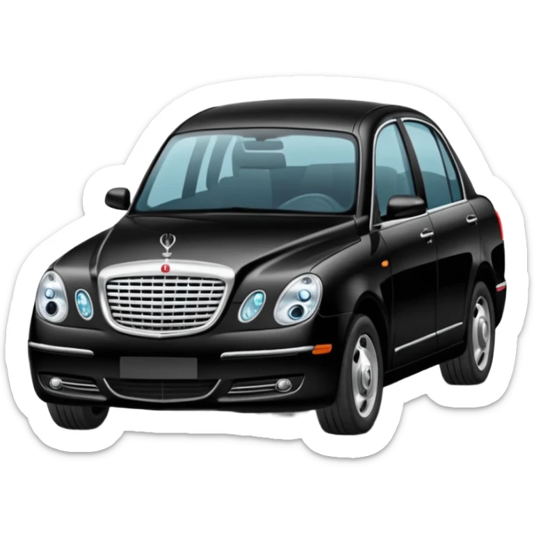 Crée-moi une voiture noire, berline, très classe La voiture  en long 2025classe S que d’un côté sticker