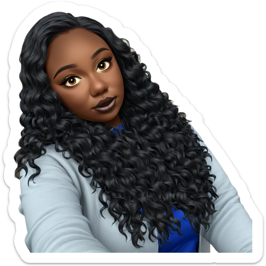 dark beauty selfie moment sticker