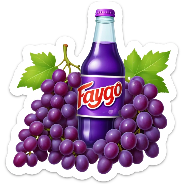 Grape pop words on the label say “ Faygo” sticker