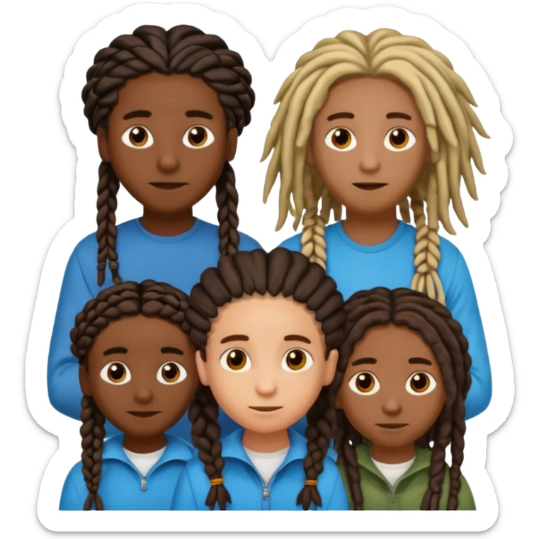 5 black siblings 2 that’s a boy and 3 that’s a girl. Both of the boys has dreads one of the boys is 6. One girl is 6 the other girls has braids and one is 18 and the other one is 23. The other boy is 22 But they all are dark skinned sticker