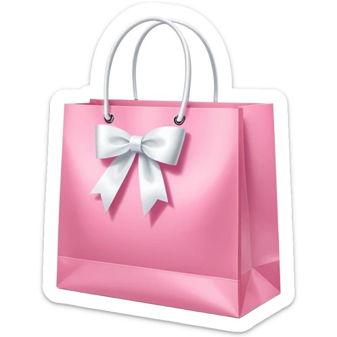 Victoria's Secret pink shopping bag with ribbon sticker