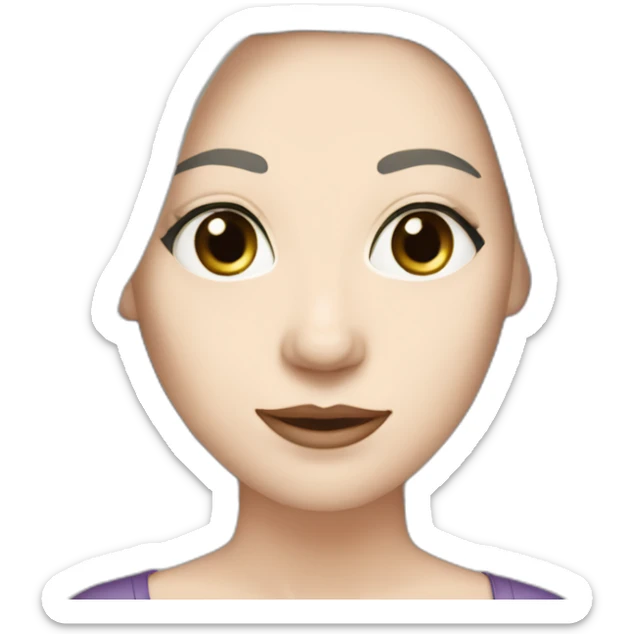 40 years old Woman, white pale skin, dark straight hair, big black eyes sticker