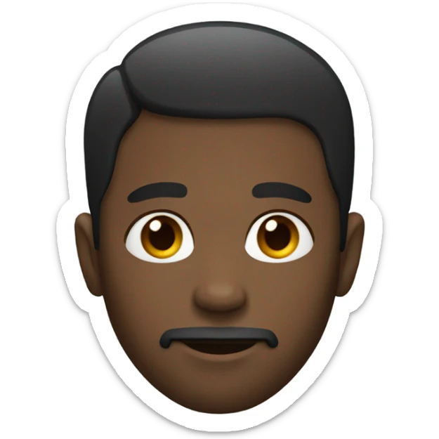 black man with short hair and a small beard sticker