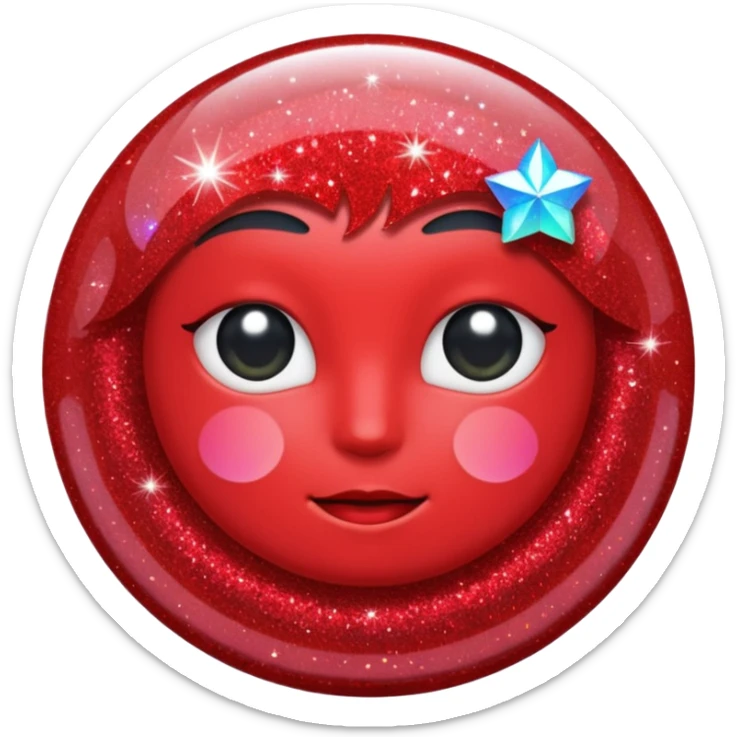 red glitter sky sticker