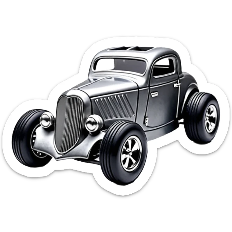 1:10 off-road lcg short wheelbase Basher CatWoman’s 1934 blackened tarnished Darth Vader hotrod ford jaguar rc car (extra wide low profile rock climbing tires without fenders) sticker