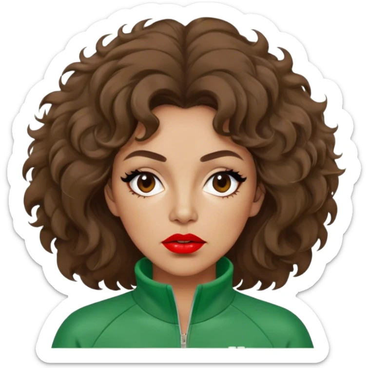 Han Mi-nyeo : Age: Late 60s
Appearance: A middle-aged woman with frizzy, messy brown hair and dramatic red lipstick.
Outfit: Green player tracksuit sticker