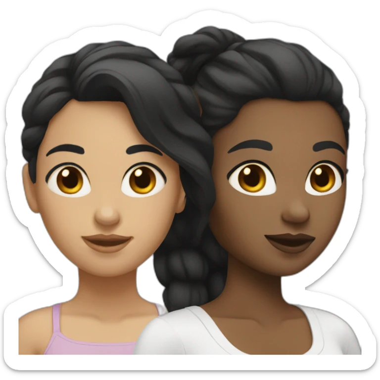 Two black hair white skin women and one blonde woman sticker