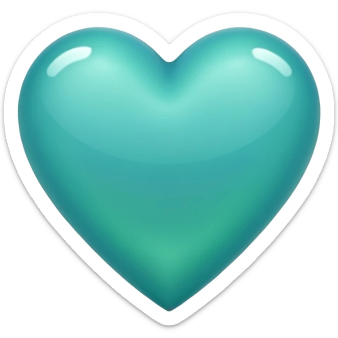 Color blue-green heart  sticker