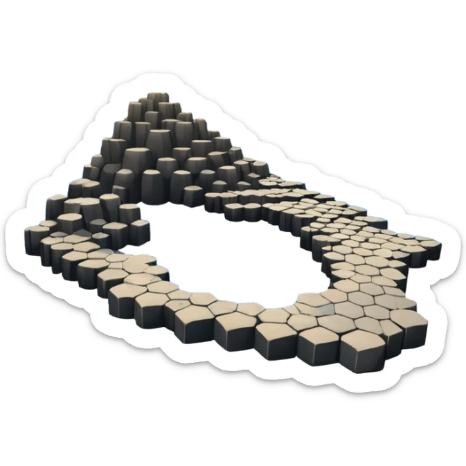 giant's causeway in northern ireland it has hexagonal rock pillars set against the ocean sticker