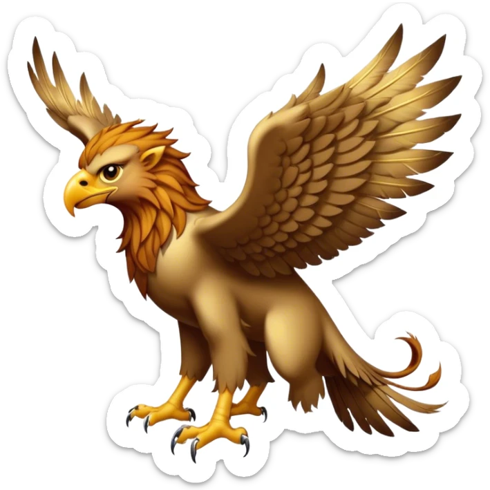 Stormborn Griffin A hybrid of a falcon and a lion, with thundercloud wings and lightning crackling from its beak. sticker