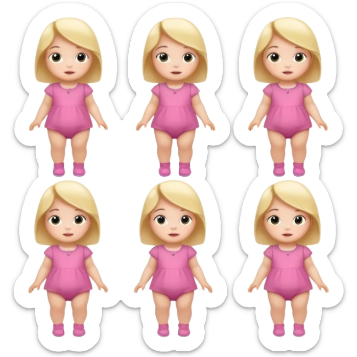Baby Girl, Different Poses, different outfit, single Baby Girl only. sticker