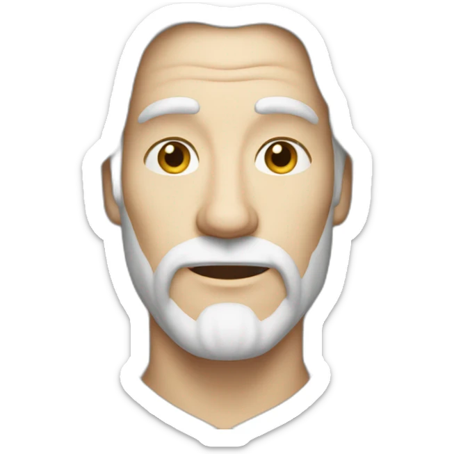 a man with long white straight hair, no beard and mustache, about 35 years old, a wizard but without a cap. sticker