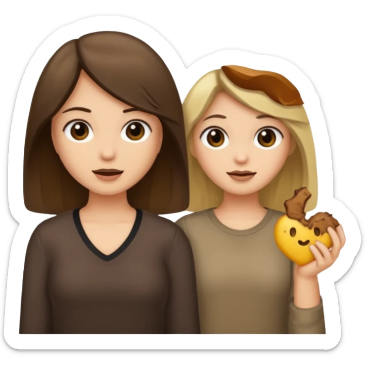 bestiess one with dark brown hair and one with dirty blonde hair sticker