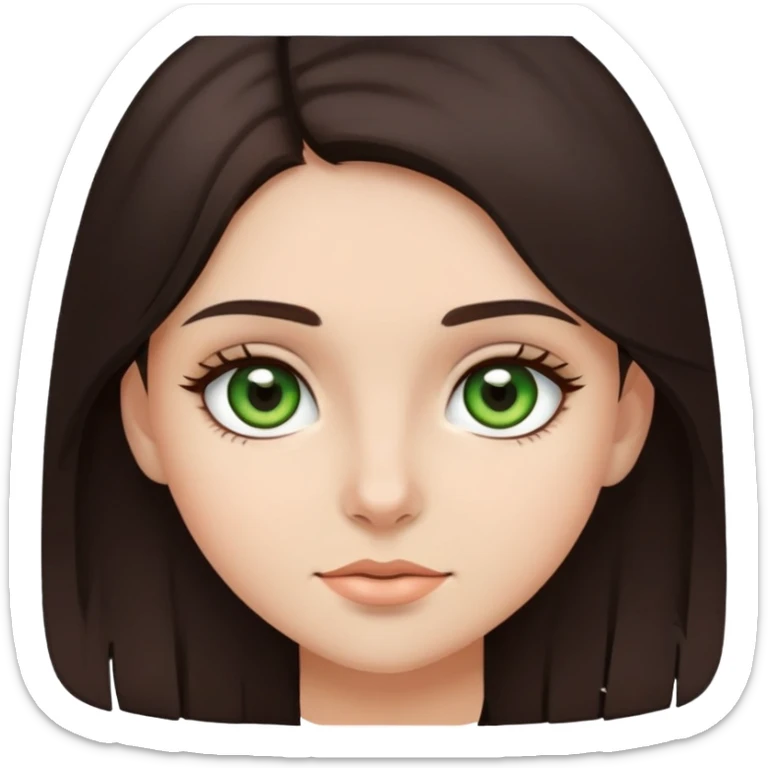 Girl with green brown eyes dark brown hair  sticker