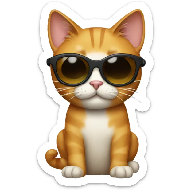 Cat with sunglasses sticker
