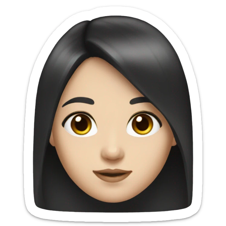 Two girls black hair brown eyes long hair tannish pale skin sticker