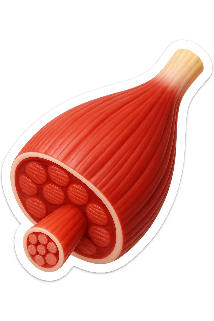 EMOJI STILE IPHONE 3D DI una porzione di tessuto muscolare umano anatomico realistico, FALLO MOLTO REALISTICO IN 3D sticker