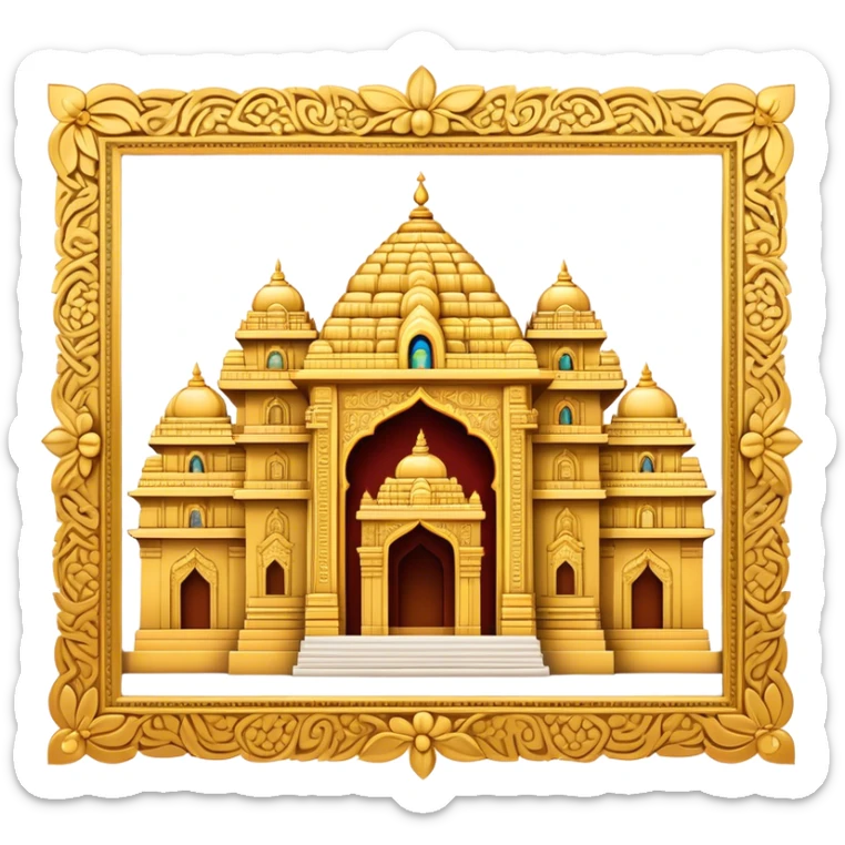Tirupati Balaji Temple Landmark Emoji – Showcasing the temple’s golden entrance and intricate carvings. sticker