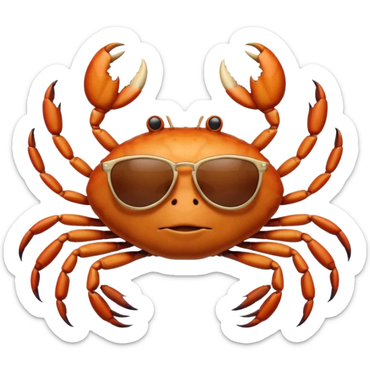 Alaska crab female and male are moving wearing a sunglass and 海港薈 sticker