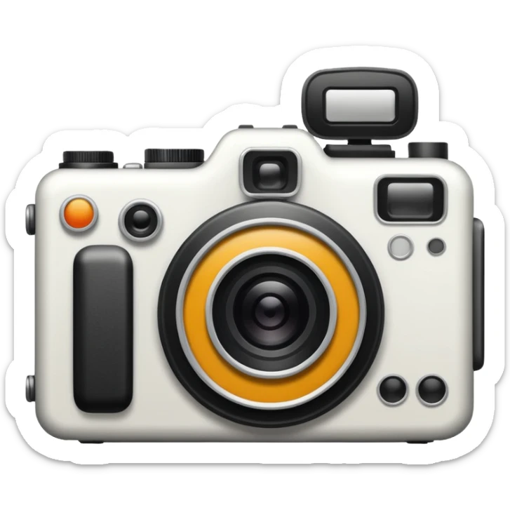 camara fotografíca solo lineas contorno sticker
