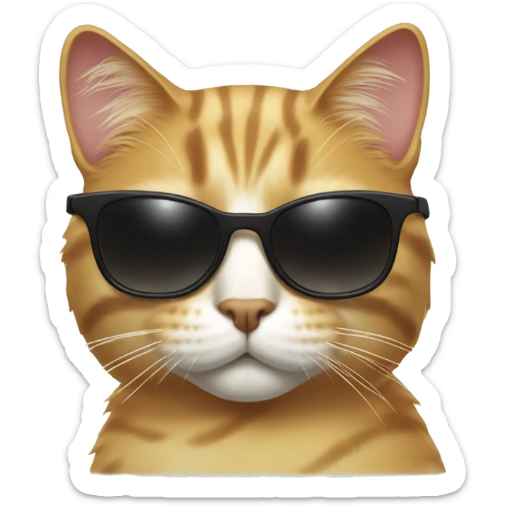 Cat with sunglasses sticker