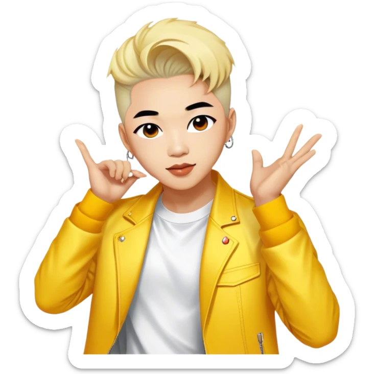 Cinematic Realistic portrait of Sơn Tùng M‑TP, shown as a dynamic pop star with a modern, stylish look and detailed contemporary clothing, illuminated by vibrant, energetic lighting that highlights his star power sticker