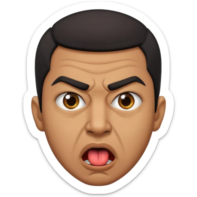 Un algérien enervé avec la fameuse mimique de la langue culturelle sticker