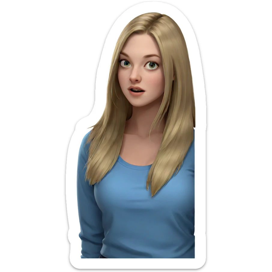 blonde girl in blue shirt sticker