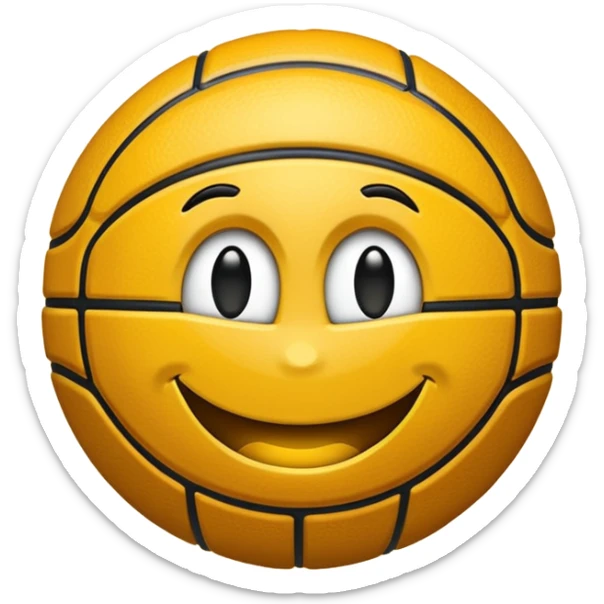 Crea un emoji de un autobús de una escuela con un aro de básquet en la parte de enfrente sticker