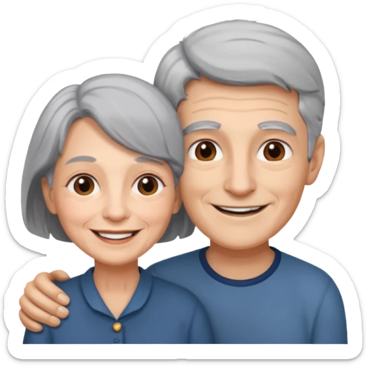 lo mismo que estas haciendo solo coloca alado de la abuela un hombre joven  sticker