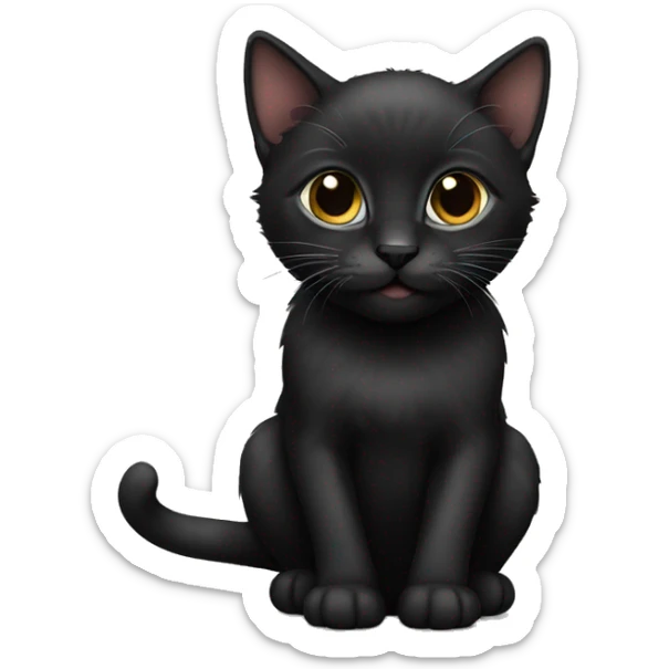 Black kitten sticker