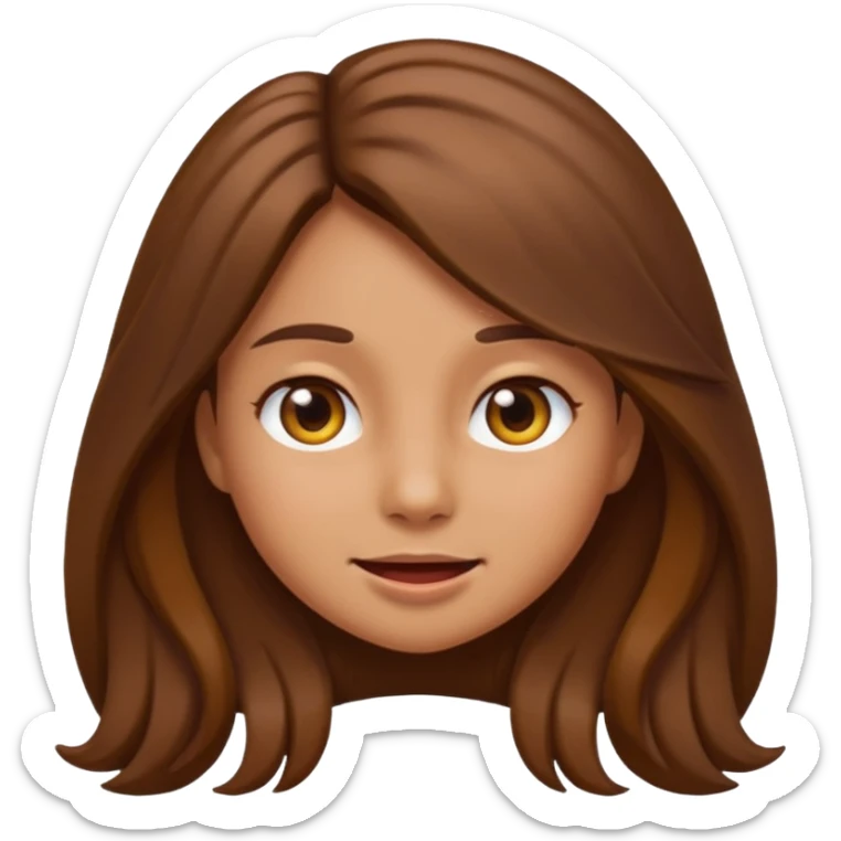 A girl growling like rawr silly vibes but make it an emoji not real human but long brown hair and more silly less angry  sticker