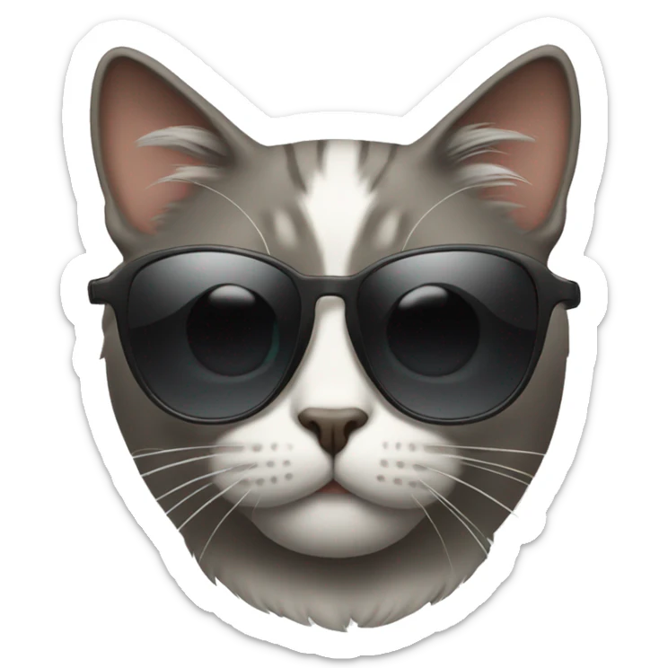Cat with sunglasses sticker
