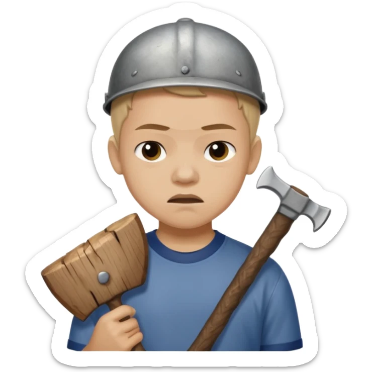 13 y/o Brian robeson at the beginning of Hatchet
struggling with his parents' recent divorce and harboring . He is angry, self-pitying
He is carrying a hatchet
He is in a single-engine plane with a pilot who soon suffers a heart attack, leaving Brian to navigate the crash and his new, harsh reality. sticker