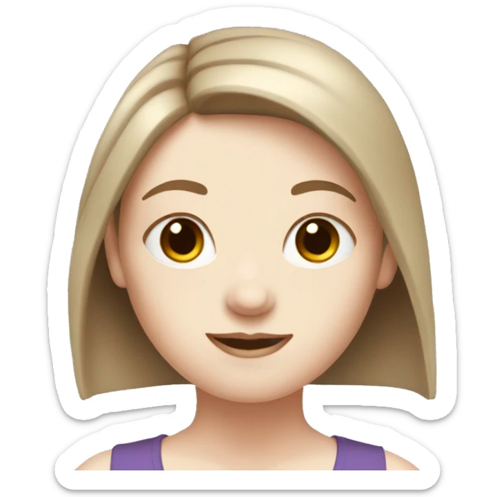 pale skin yoga girl with brown hair  sticker