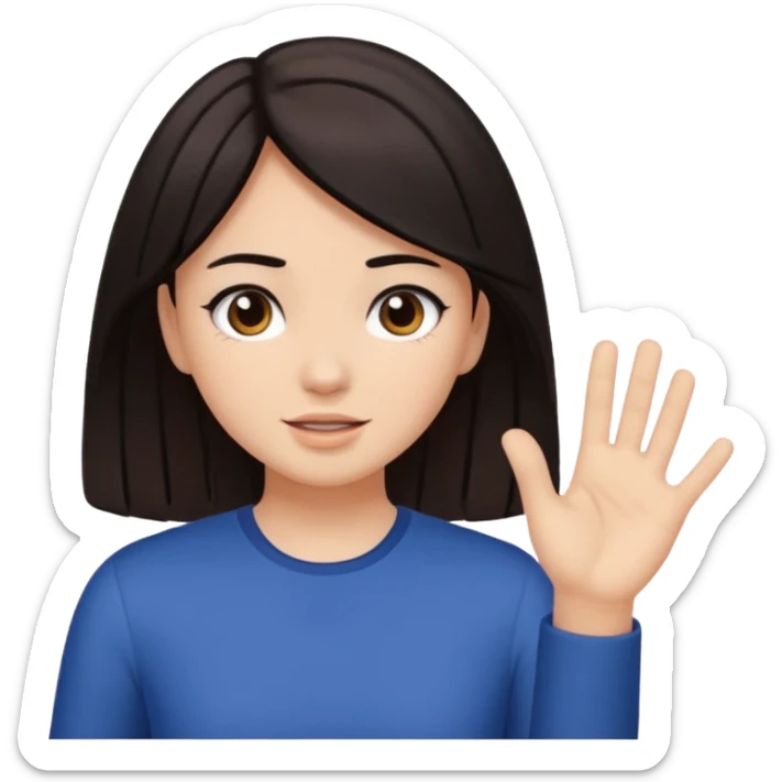 Girl with brown hair slapping a girl with black hair sticker