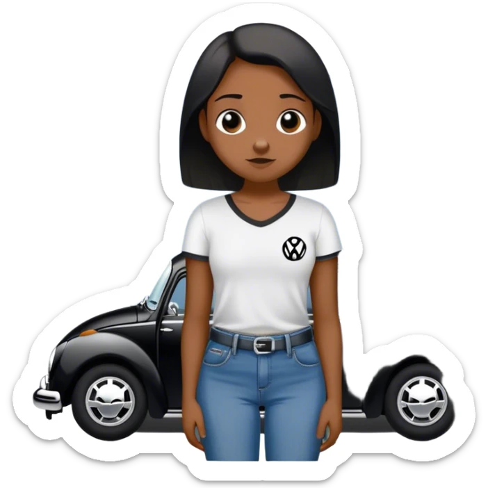 Faça um rato triste com uma camisa preta da Volkswagen usando uma calça jeans baggy e segurando um canivete  sticker